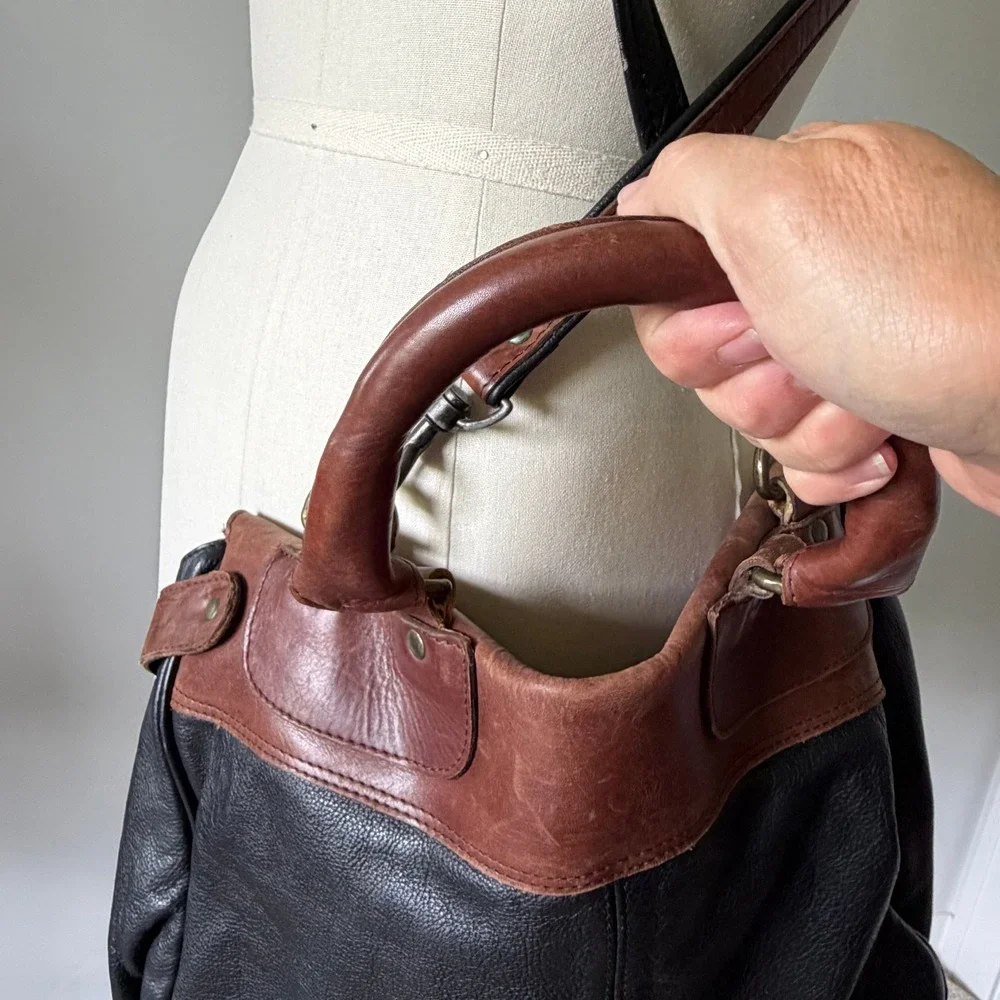 Wilsons Leather Messenger Bag Brown Black Leather Crossbody Satchel Laptop Bag